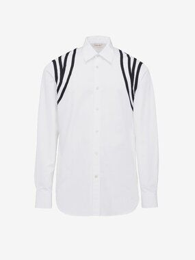 Alexander McQueen over-the-shoulder color-blocked woven shirt